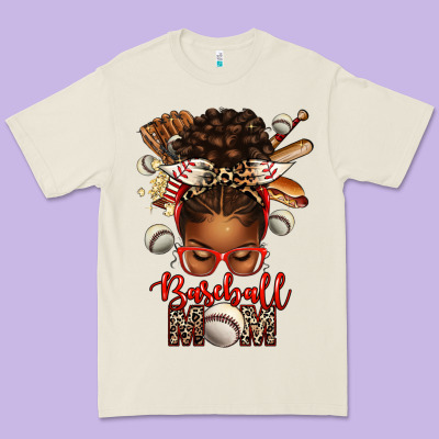 Baseball Mom Afro Messy Bun Premium Tee Designed By Texasbilliewilder