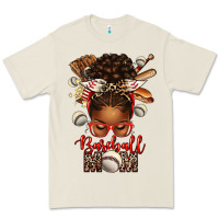Bone Baseball Mom Afro Messy Bun Premium Tee - texasbilliewilder