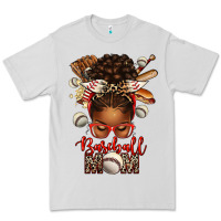 Dove Grey Baseball Mom Afro Messy Bun Premium Tee - texasbilliewilder