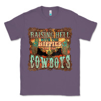 Lavender Raising hell with the hippies and the cowboys Classic Tee - HowdyJamesFarm