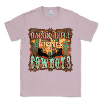 Lilac Raising hell with the hippies and the cowboys Classic Tee - HowdyJamesFarm