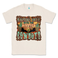 Natural Raising hell with the hippies and the cowboys Classic Tee - HowdyJamesFarm