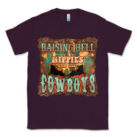 Plum Raising hell with the hippies and the cowboys Classic Tee - HowdyJamesFarm