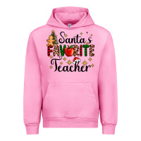 Fuchsia Pink santa's favorite teacher Urban Hoodie - AdoDesignShop