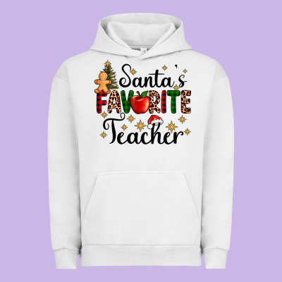 Santa's Favorite Teacher Urban Hoodie Designed By Adodesignshop
