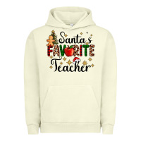 Pigment Pistachio santa's favorite teacher Urban Hoodie - AdoDesignShop