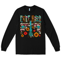 Black western free bird Long Sleeve Tee - OliviaCreatesArt