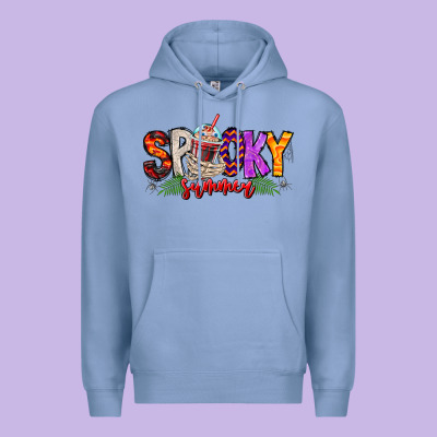 Spooky Summer Vibes Premium Hoodie Designed By Cowhidedigitalart