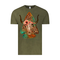 Vintage Olive bullskull arrowhead Vintage Tee - Jasminsmagicworld