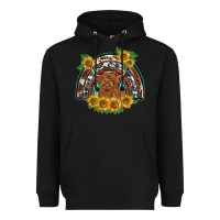 Black scottish calf sunflowers rainbow Heavyweight Hoodie - BarkalooDesign