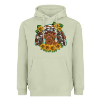 Matcha scottish calf sunflowers rainbow Heavyweight Hoodie - BarkalooDesign
