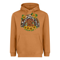 Meerkat scottish calf sunflowers rainbow Heavyweight Hoodie - BarkalooDesign