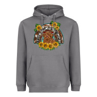 Storm scottish calf sunflowers rainbow Heavyweight Hoodie - BarkalooDesign