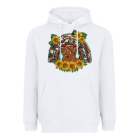 White scottish calf sunflowers rainbow Heavyweight Hoodie - BarkalooDesign