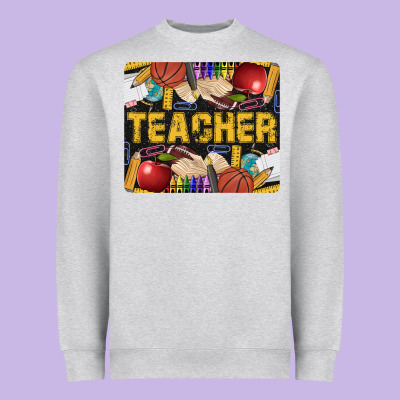 Western Teacher Black And Glitter Heavyweight Sweatshirt Designed By Lillyallendesigns