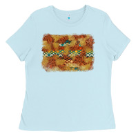 Baby Blue Aztec Background Pattern Western Ladies Tee - texasbilliewilder