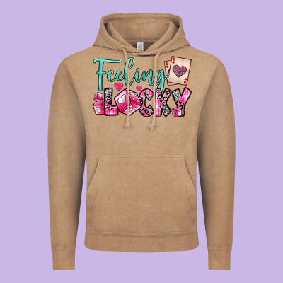 Feeling Lucky Vintage Hoodie Designed By Oliviacreatesart