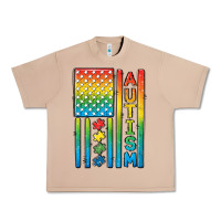 Burro Autism American Flag Urban Heavy Tee - CowGirlArtShop