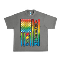 Tornado Autism American Flag Urban Heavy Tee - CowGirlArtShop