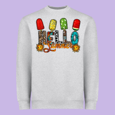 Hello Summer Heavyweight Sweatshirt Designed By Racoondesign