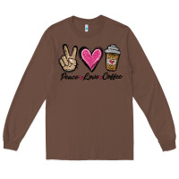 Chestnut peace love coffee Long Sleeve Tee - Jasminsmagicworld
