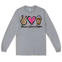 Heather Grey peace love coffee Long Sleeve Tee - Jasminsmagicworld