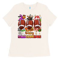 Bone happy hallothanksmas football Ladies Tee - texasbilliewilder