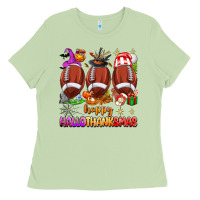 Matcha happy hallothanksmas football Ladies Tee - texasbilliewilder