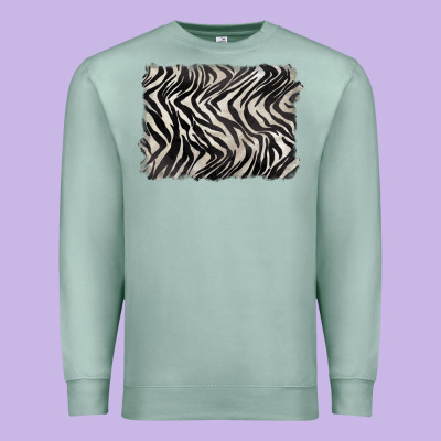 Zebra Pattern Background Premium Sweatshirt Designed By Barkaloodesign