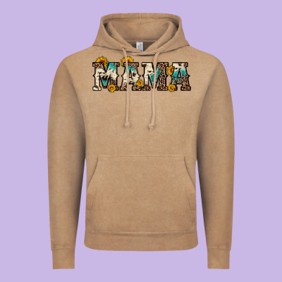 Mama Sunflower Leopard Vintage Hoodie Designed By Oliviacreatesart