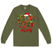 Army Green christmas jelly bean claus Long Sleeve Tee - FaDigitalArtStudio