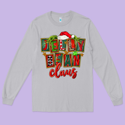 Christmas Jelly Bean Claus Long Sleeve Tee Designed By Fadigitalartstudio
