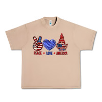 Burro Peace love America with gnome 4th of july Urban Heavy Tee - HowdyJamesFarm