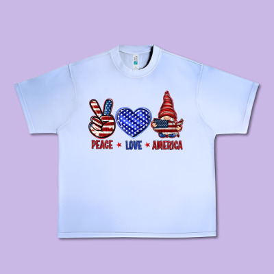 Peace Love America With Gnome 4th Of July Urban Heavy Tee Designed By Howdyjamesfarm