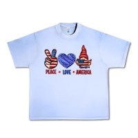 Grape Ice Peace love America with gnome 4th of july Urban Heavy Tee - HowdyJamesFarm