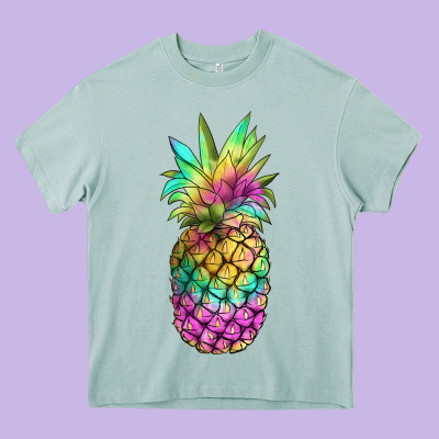 Tie Dye Pineapple Heavy Core Tee Designed By Jahusdesignshop