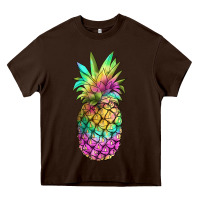 Chocolate Brown tie dye pineapple Heavy Core Tee - JahusDesignShop