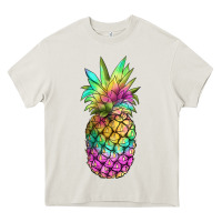 Cream tie dye pineapple Heavy Core Tee - JahusDesignShop