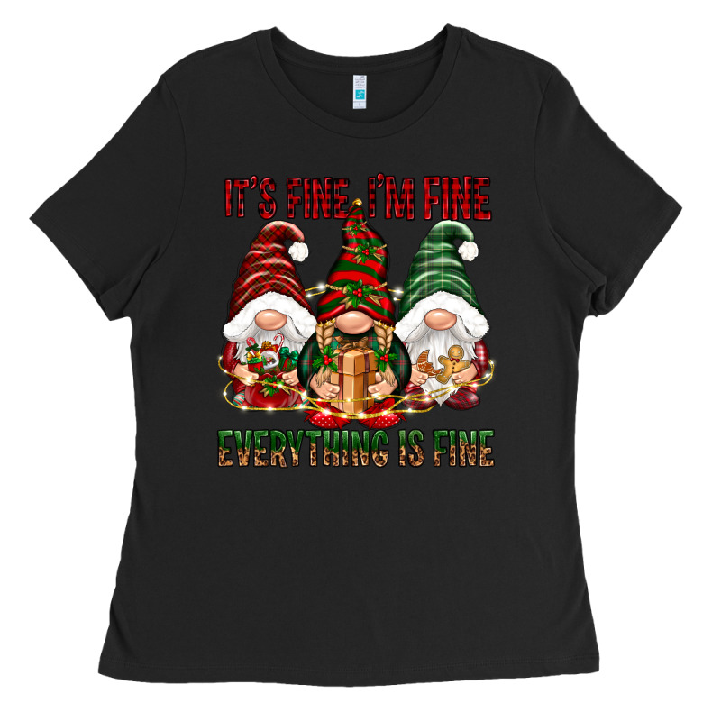 It's Fine I'm Fine Everything Is Fine Ladies Tee by NancyCooperArtShop | Teevron
