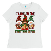 White It's fine i'm fine everything is fine Ladies Tee - NancyCooperArtShop
