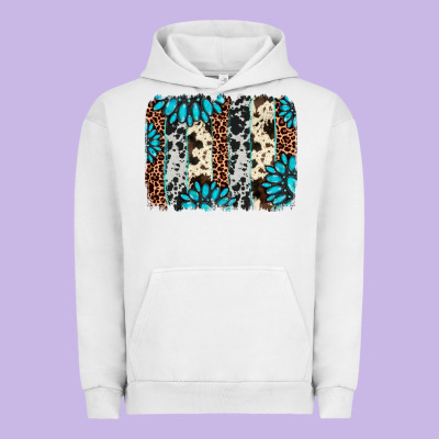 Gemstone Leopard Cowhide Brushstroke Urban Hoodie Designed By Adodesignshop