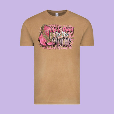 Give Boot To The Cancer Vintage Tee Designed By Cowgirlartshop