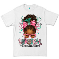 White Surgical Technologist Afro Messy Bun Premium Tee - texasbilliewilder