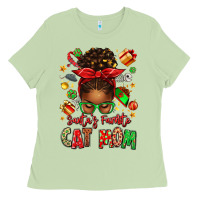 Matcha santas favorite cat mom Ladies Tee - texasbilliewilder