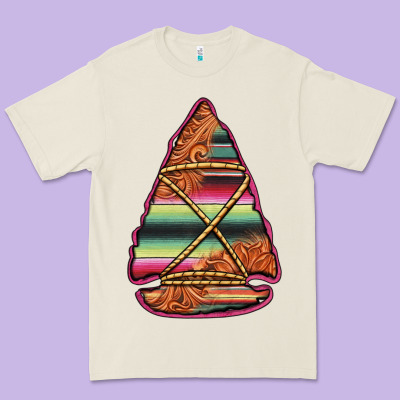 Serape Tooled Leather Arrowhead Premium Tee Designed By Jasminsmagicworld