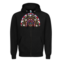 Black usa camouflage rainbow Zipper Hoodie - Artiststas