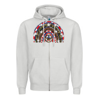 Dove Grey usa camouflage rainbow Zipper Hoodie - Artiststas