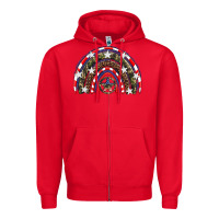 Red usa camouflage rainbow Zipper Hoodie - Artiststas