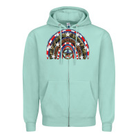 Seafoam usa camouflage rainbow Zipper Hoodie - Artiststas