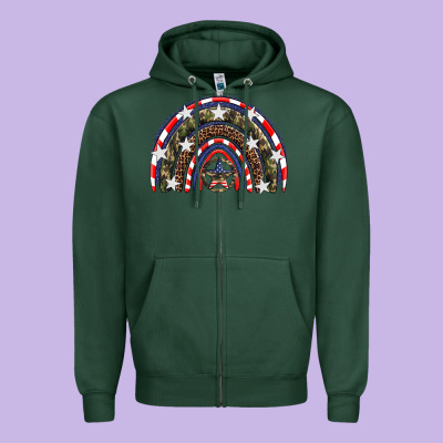 Usa Camouflage Rainbow Zipper Hoodie Designed By Artiststas